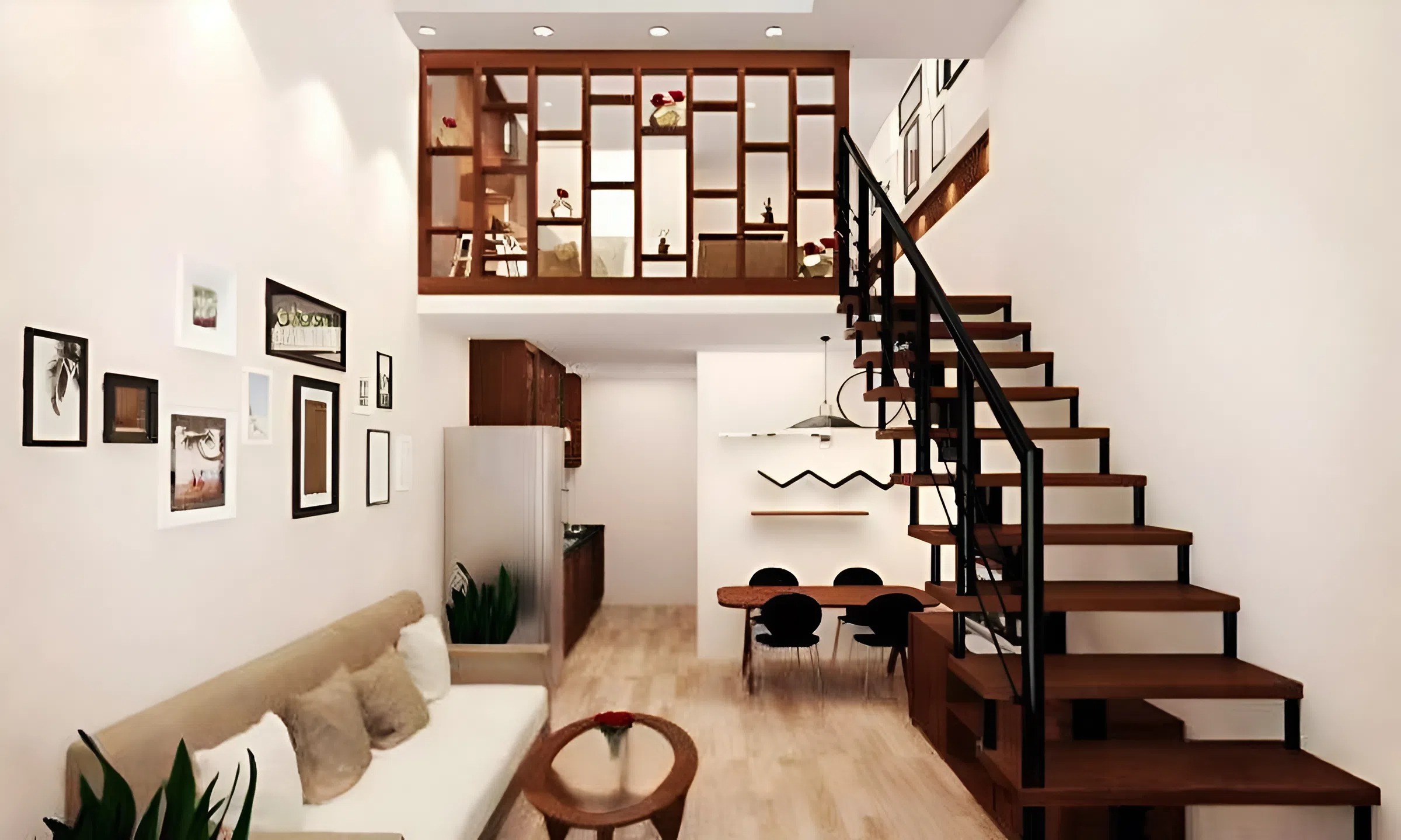 79+ Mẫu thiết kế nhà 2 tầng có gác lửng đẹp, hiện đại nhất 2026 7 Nhà 2 tầng đẹp có gác lửng cho vợ chồng trẻ (ảnh: sưu tầm)