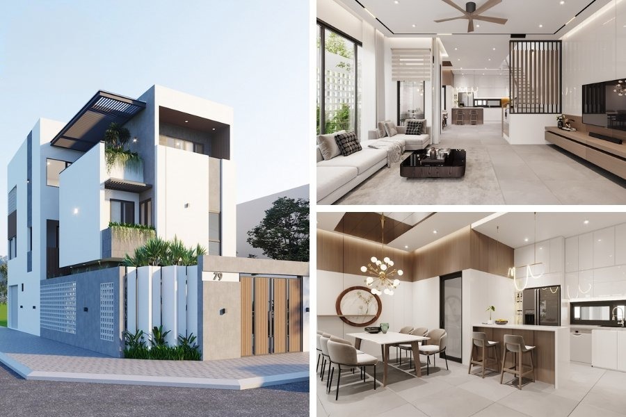 nh&agrave; ống 3 tầng 2 mặt tiền (l&ocirc; g&oacute;c)