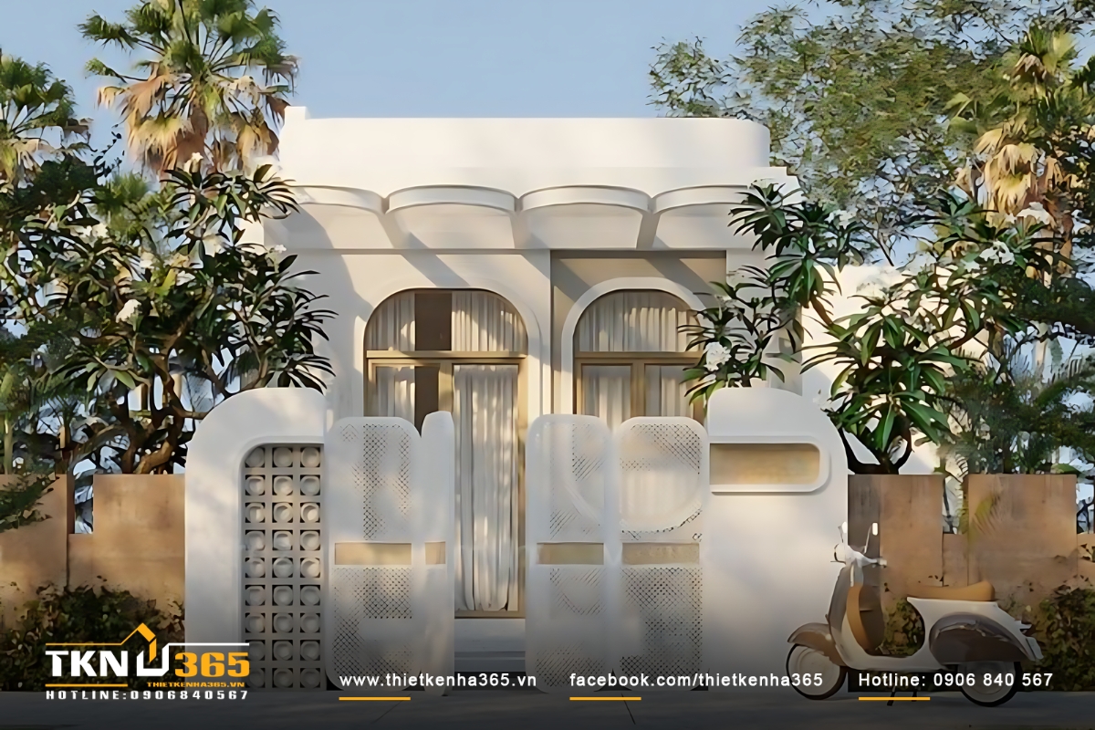 Kh&ocirc;ng gian v&agrave; &aacute;nh s&aacute;ng được tối ưu trong mẫu nh&agrave; cấp 4 m&aacute;i bằng