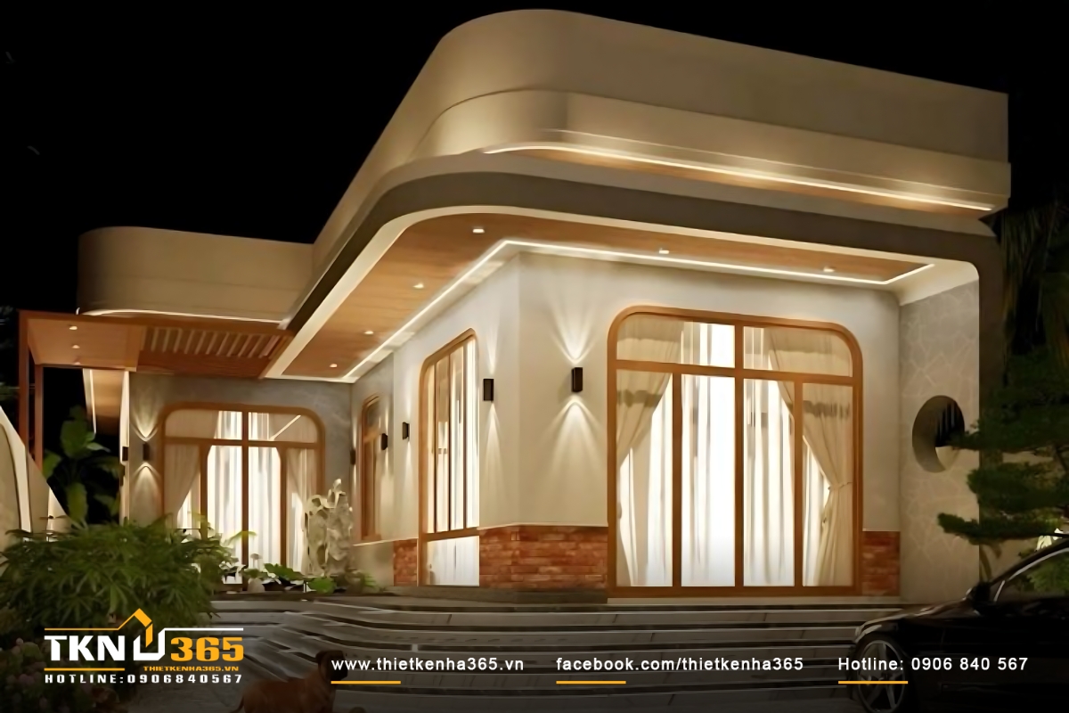 Mẫu nh&agrave; cấp 4 m&aacute;i bằng với thiết kế 3 ph&ograve;ng ngủ tiện nghi