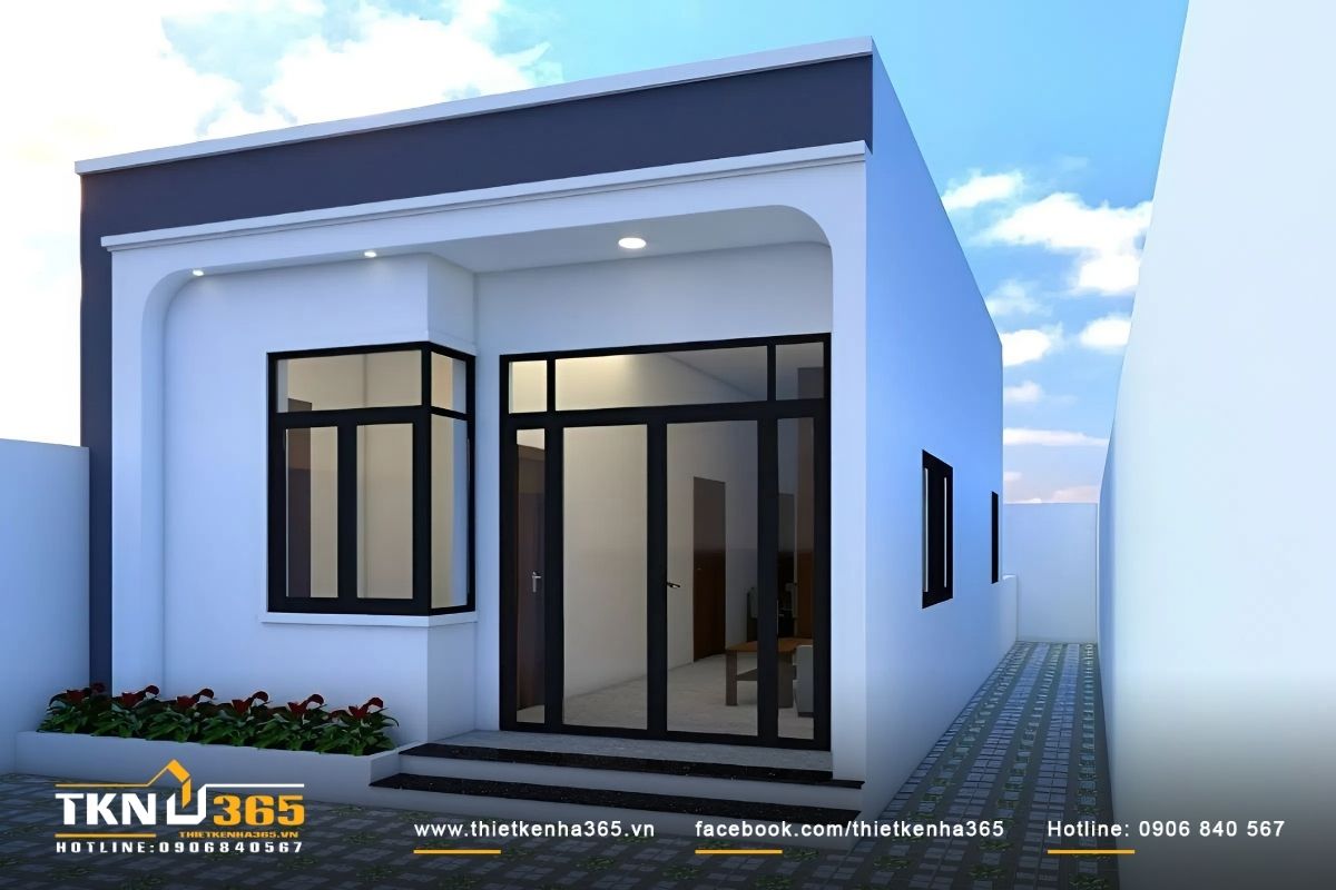 Mẫu nhà 1 tầng mái tôn đẹp nhất ở quê