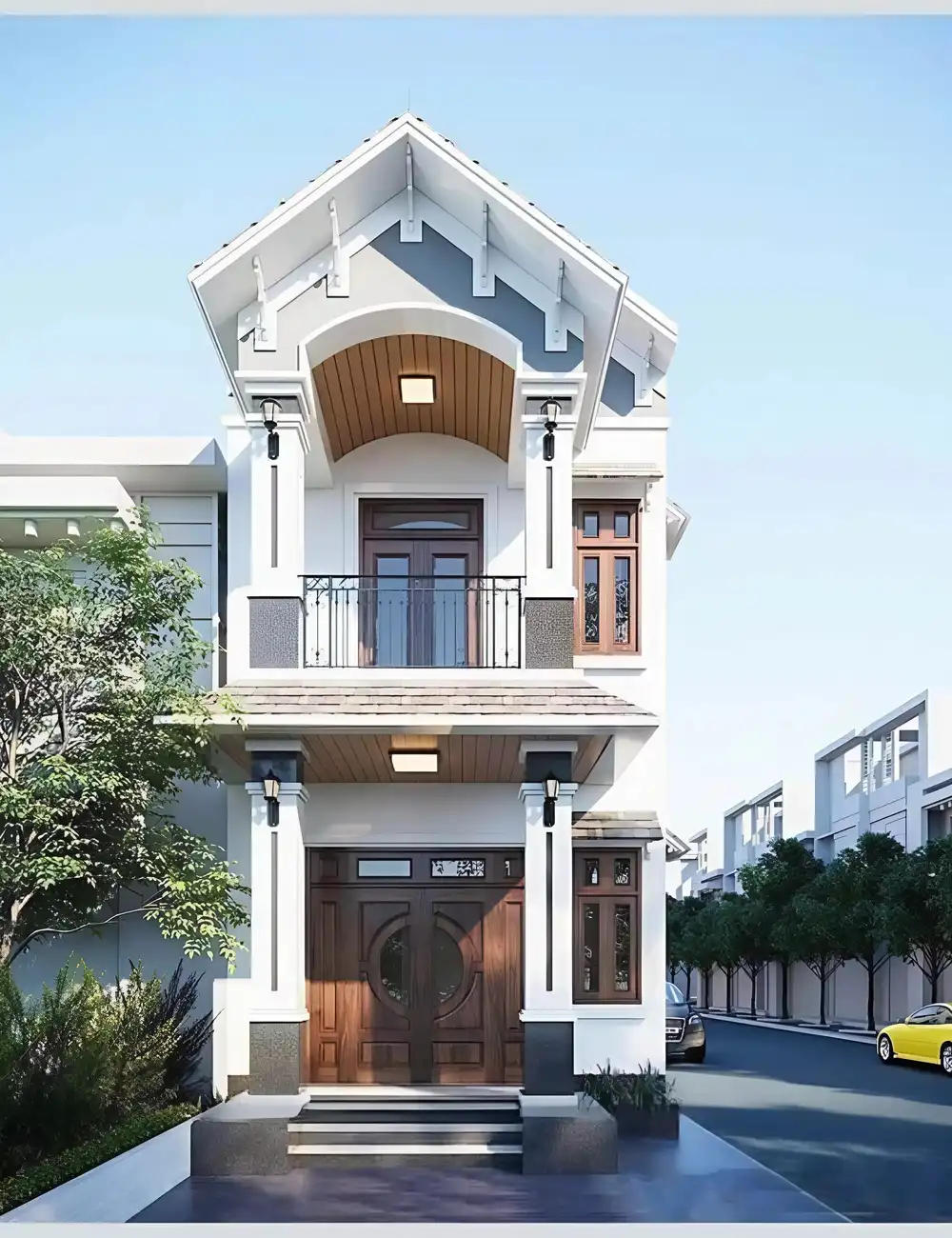 30+ Mẫu thiết kế nhà mặt tiền 6m 2 tầng HOT nhất năm 2026 9 nha-mat-tien-6m-2-tang-1