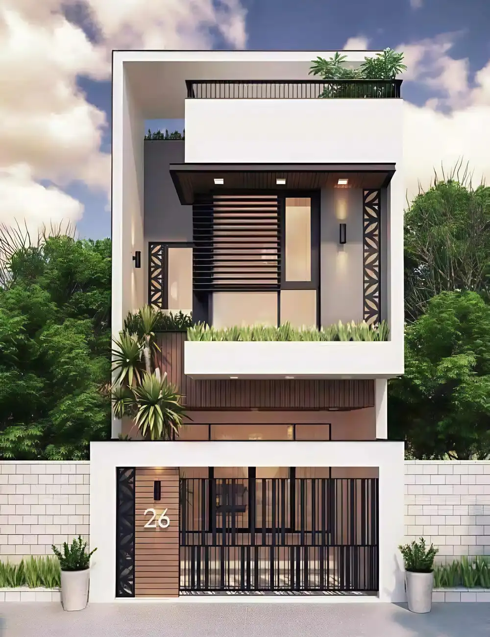 30+ Mẫu thiết kế nhà mặt tiền 6m 2 tầng HOT nhất năm 2026 6 nha-mat-tien-6m-2-tang-17