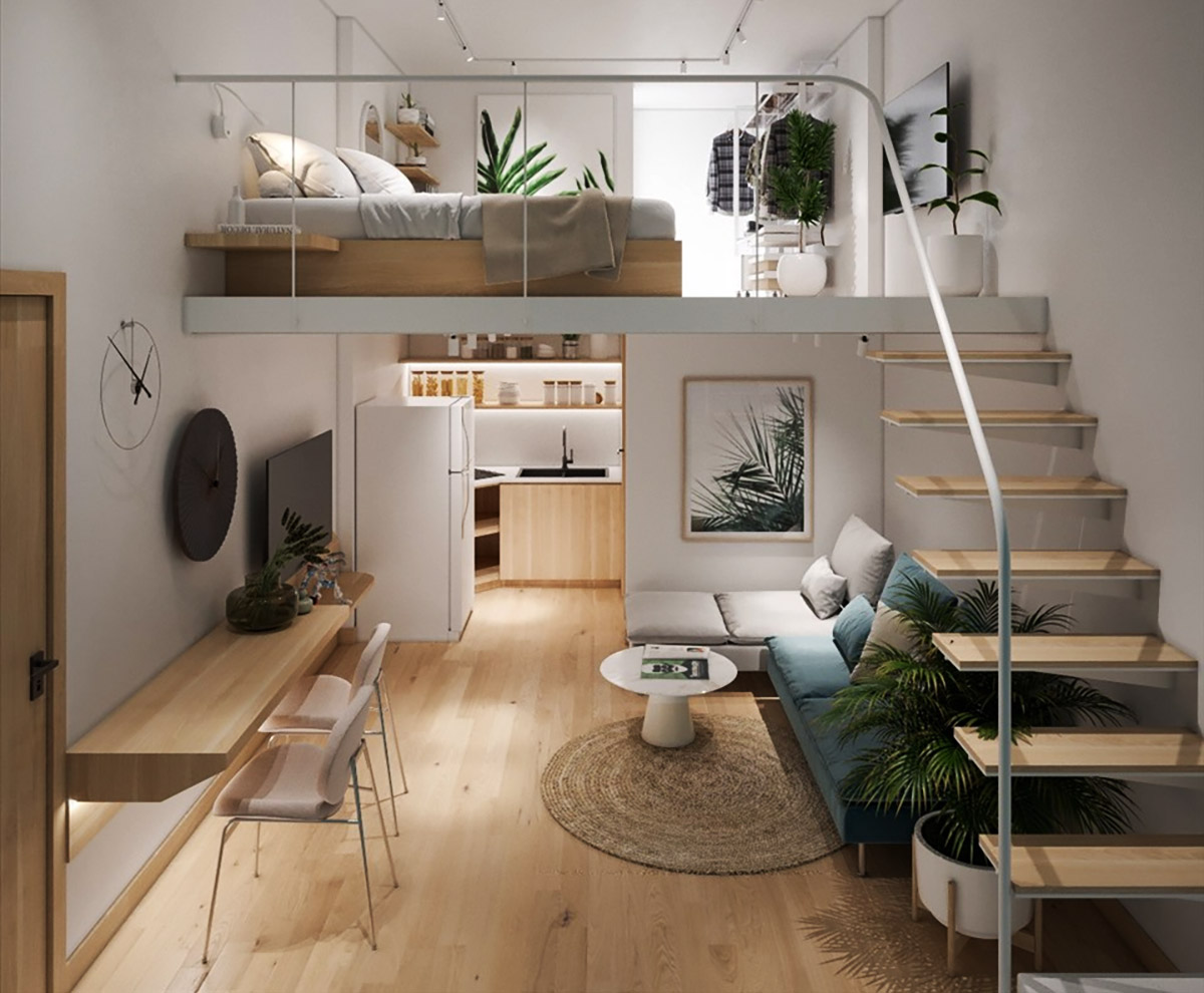 Nhà phố 2 tầng có gác lửng là giải pháp hoàn hảo cho nhà có diện tích nhỏ 