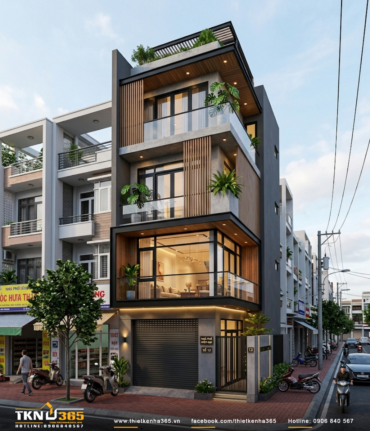 25+ Mẫu thiết kế nhà ống có tầng lửng, gác lửng hiện đại, đầy đủ tiện nghi 2025 25 Nhà phố tầng lửng lô góc