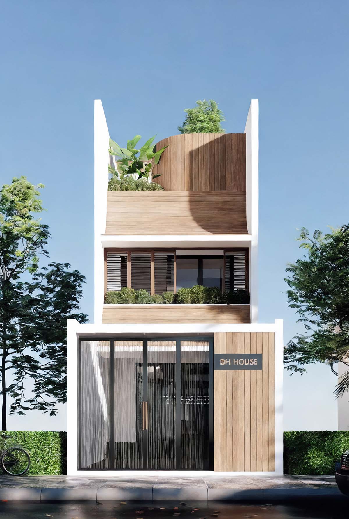 Thiết kế mặt tiền nhà 2 tầng 60m2 đầu tư 500 triệu.