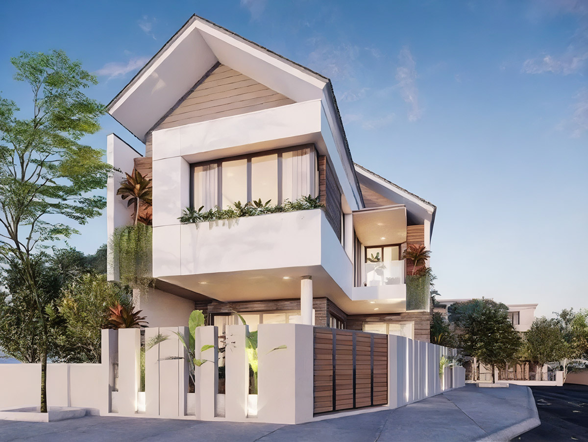 Mặt tiền nhà 2 tầng 60m2.