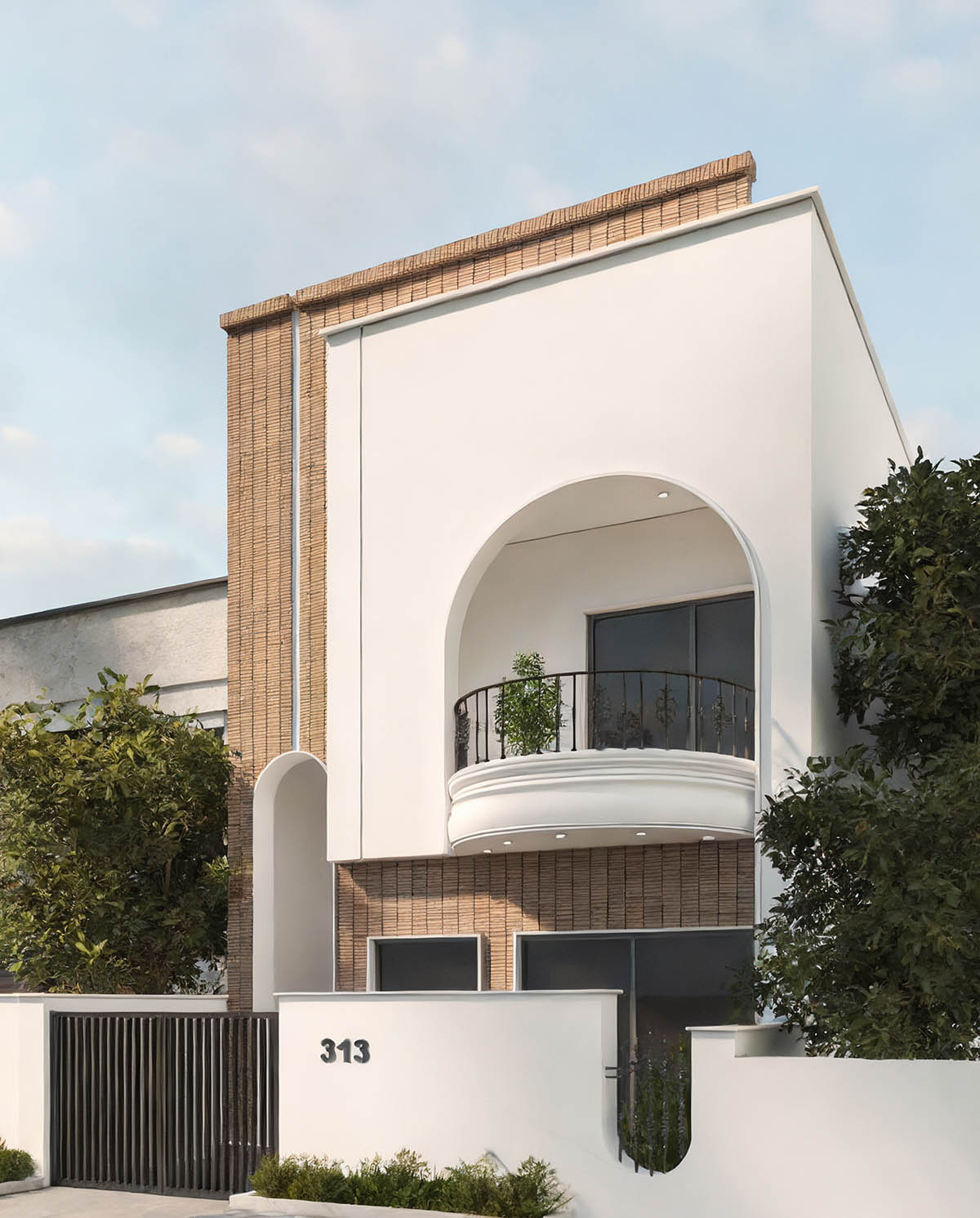 Mẫu thiết kế nhà 2 tầng 60m2 mái bằng 2 tầng hiện đại.