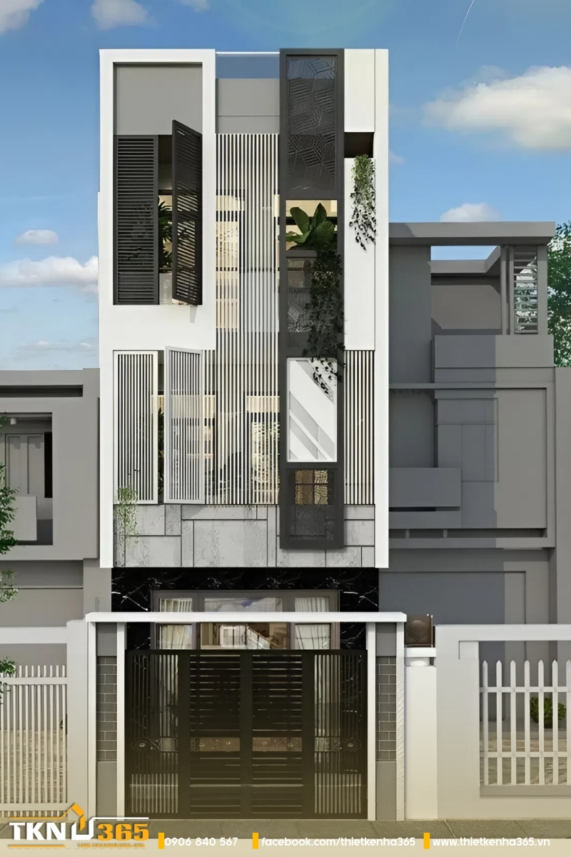 Mẫu thiết kế nhà 60m2 3 tầng hiện đại