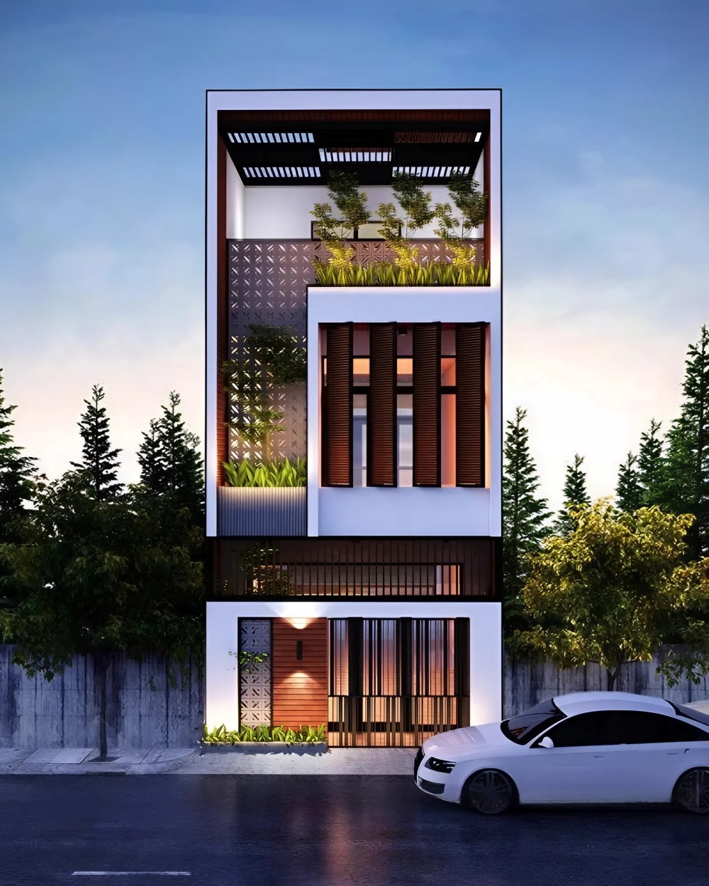 Mẫu thiết kế nhà 40m2 3 tầng 4