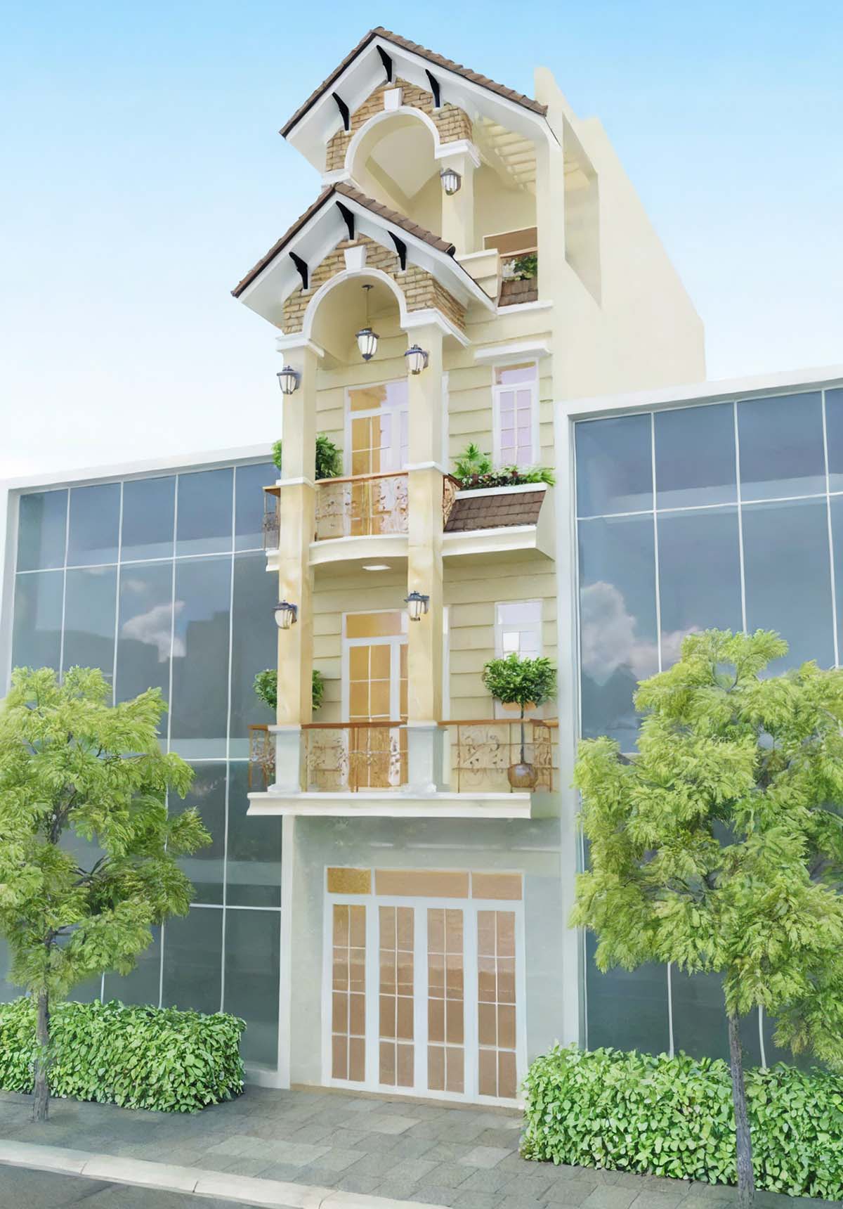 Mẫu thiết kế nhà ống 4x16m có gác lửng