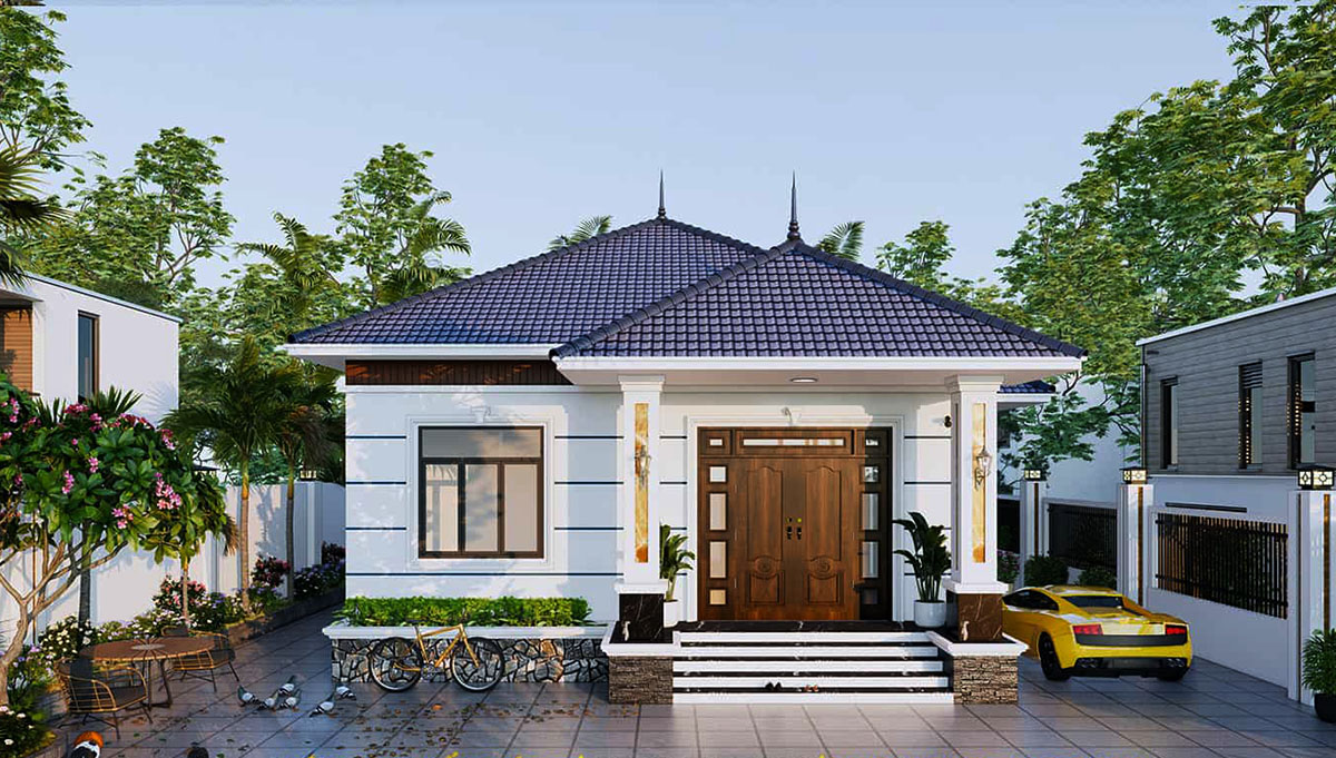 Thiết kế nhà 7x15m mái nhật quốc dân