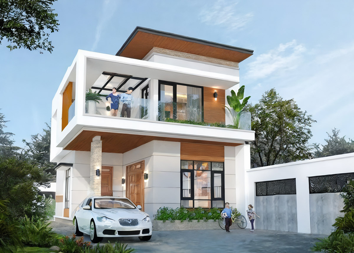 Mẫu nhà vuông 8x9m 2 tầng đơn giản, hiện đại và tiết kiệm chi phí