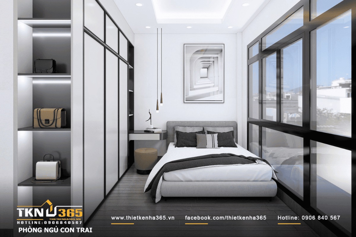 Thiết kế phòng ngủ màu sắc nhẹ nhàng và ánh sáng tự nhiên, thư giãn