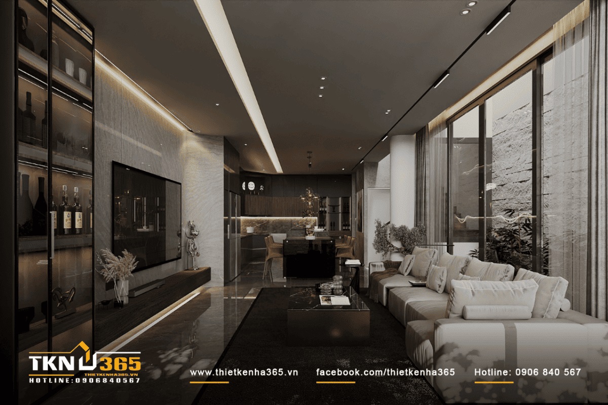 Bếp và phòng ăn nối liền nhau tạo không gian mở và tối ưu diện tích