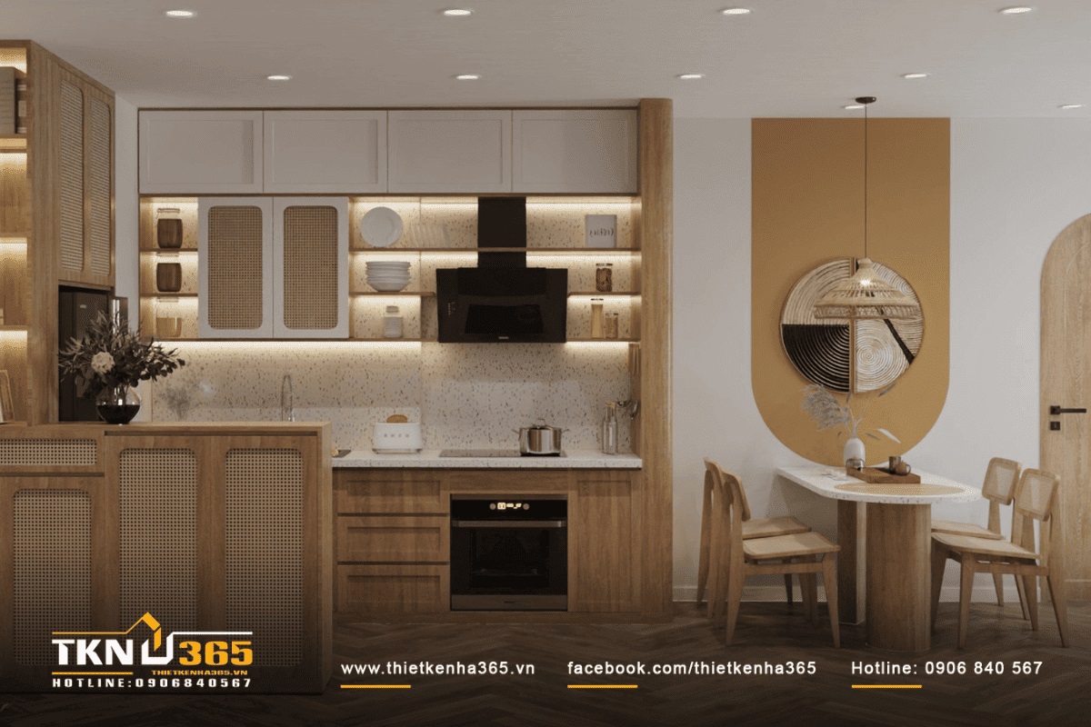 Nội thất nhà phố 2 tầng phong cách Wabi Sabi đơn giản, mang tính thẩm mỹ cao