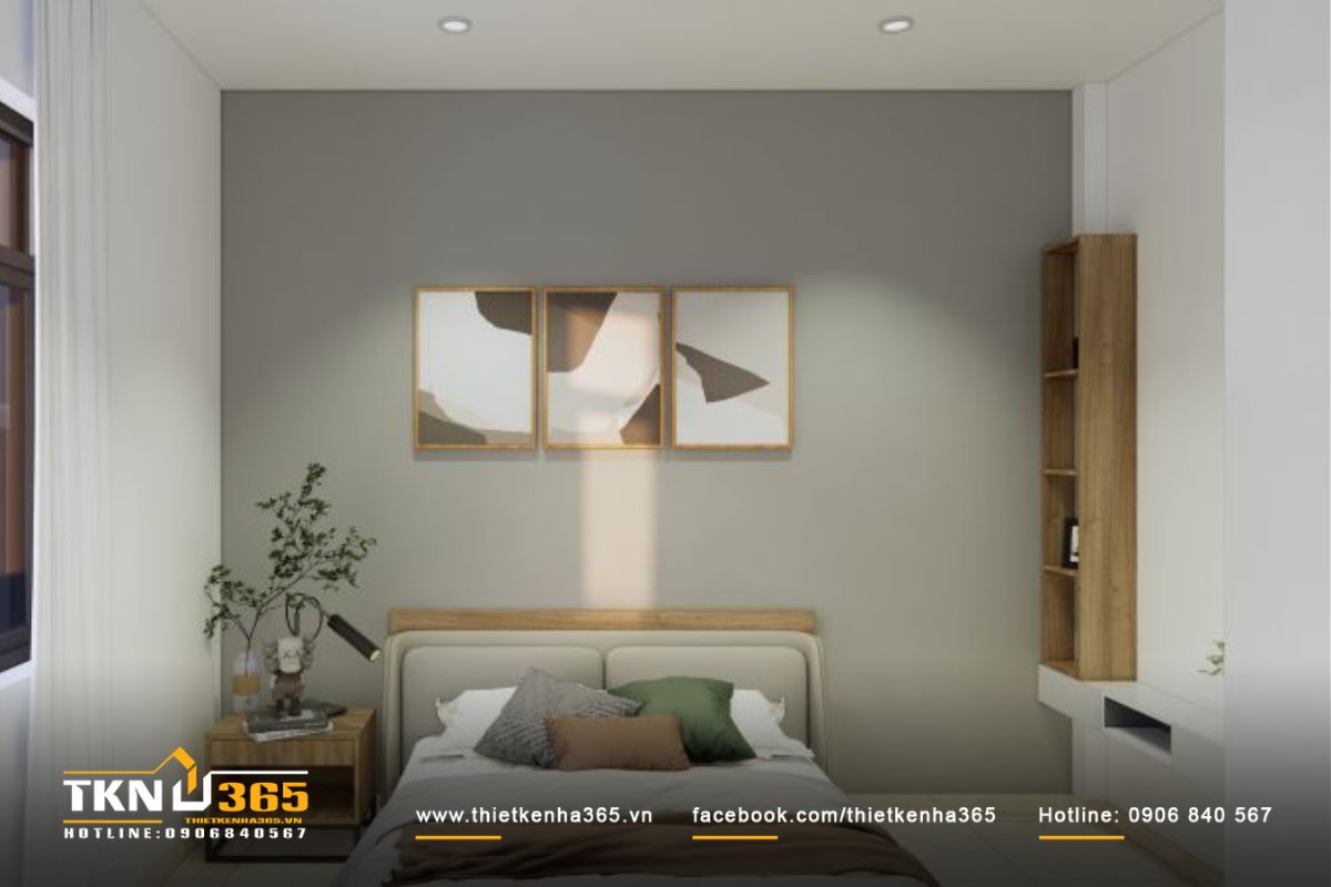 Phòng ngủ nhẹ nhàng, tối giản, nơi thư giãn lý tưởng sau mỗi ngày dài