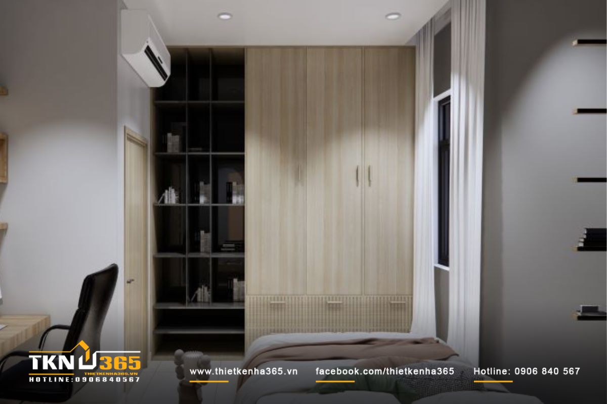 Thiết kế phòng ngủ hiện đại, nội thất tối giản nhưng đầy đủ tiện nghi