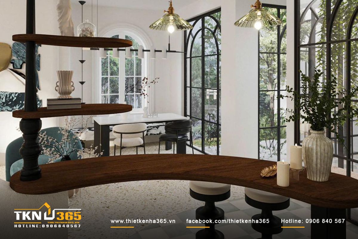 Sử dụng gỗ tự nhiên và chất liệu thân thiện, mang lại sự gần gũi và ấm áp