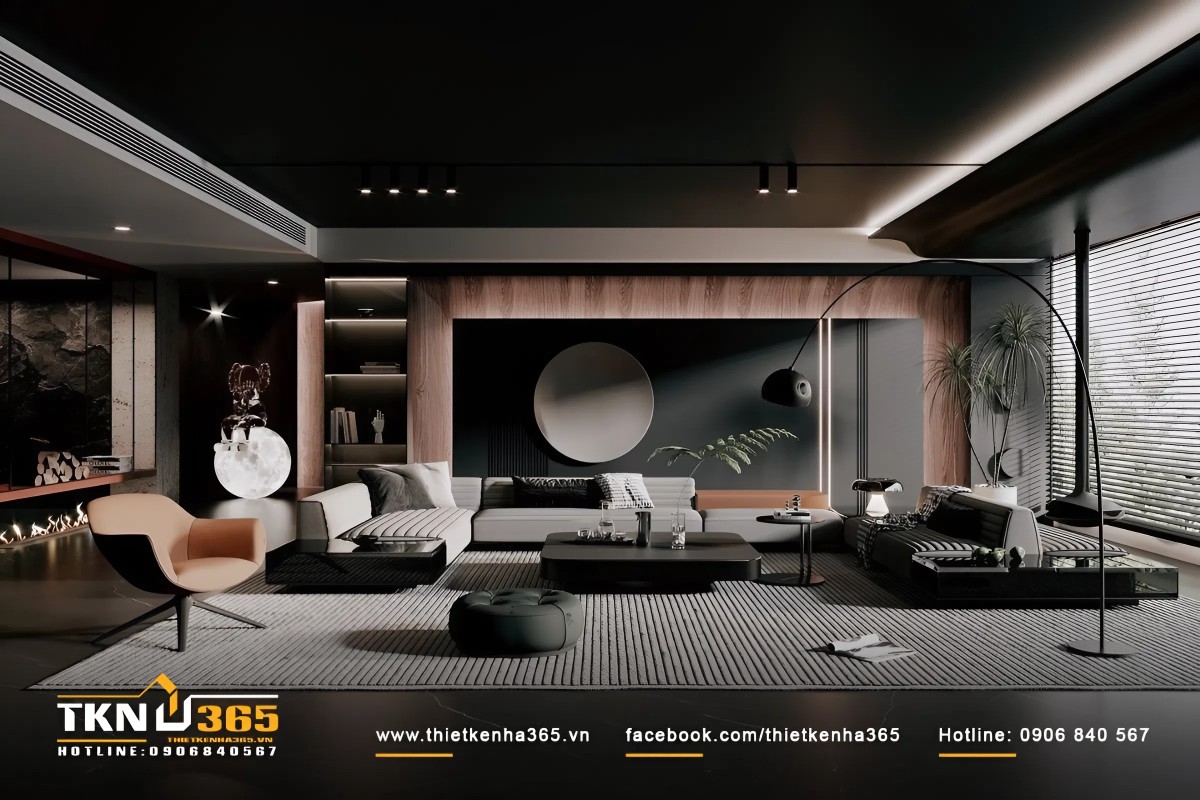 Mẫu thiết kế nội thất ph&ograve;ng kh&aacute;ch Luxury biệt thự