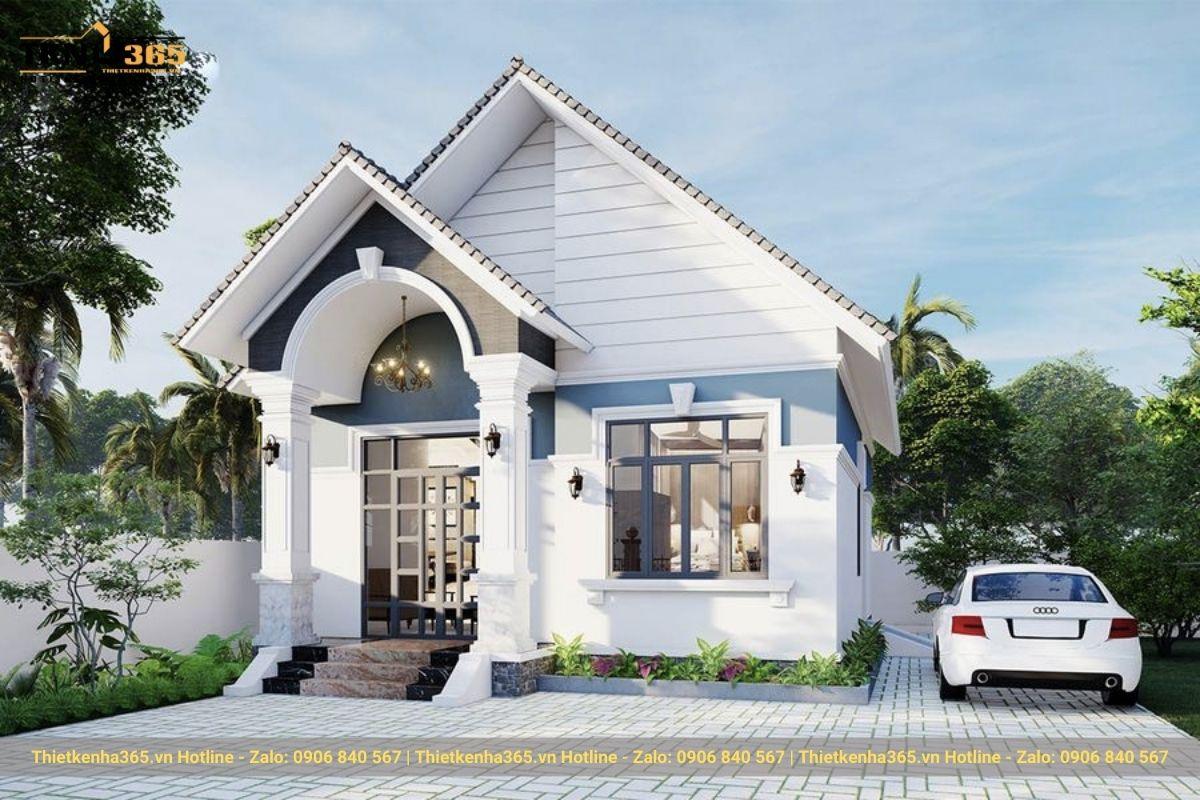 Trắng và xanh kết hợp là sự hài hòa mang đến vẻ đẹp tinh tế nhưng không kém phần hiện đại cho ngôi nhà