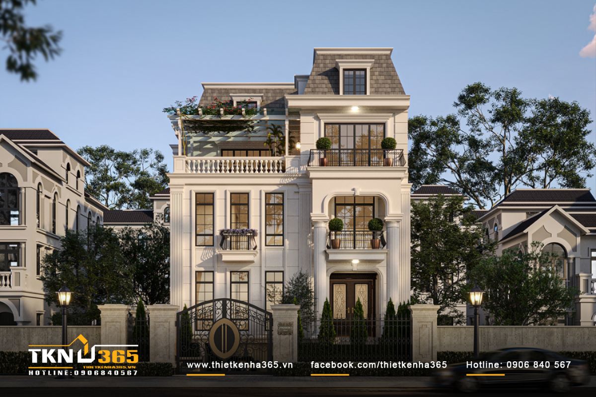 Biệt thự sân vườn 300m2 với 3 tầng rộng lớn có nhiều không gian để gia chủ bố trí các phòng tiện ích khác