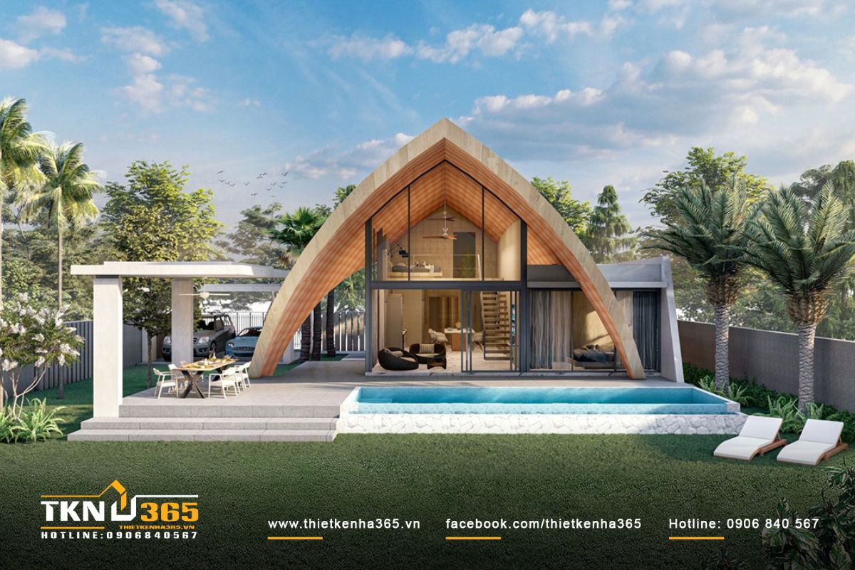 Biệt thự sân vườn 300m2 có hồ bơi siêu thư giãn là mẫu nhà vườn được nhiều gia chủ yêu thích