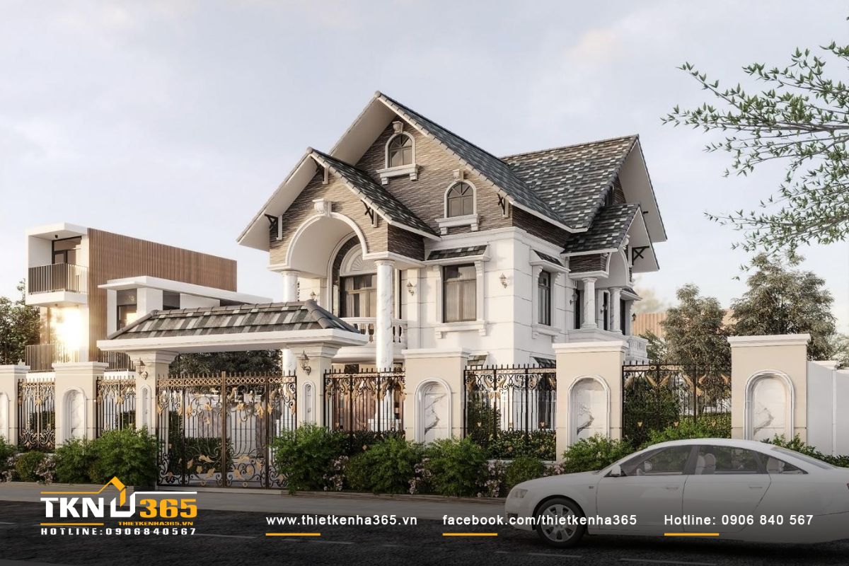 Biệt thự sân vườn 300m2 sở hữu mái Thái giúp tổng thể ngôi nhà sang trọng, đẳng cấp