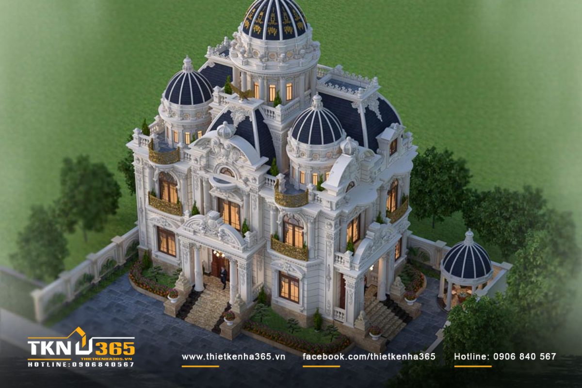 Choáng ngợp trước vẻ đẹp lộng lẫy, sang trọng của biệt thự 3 tầng kiểu Pháp