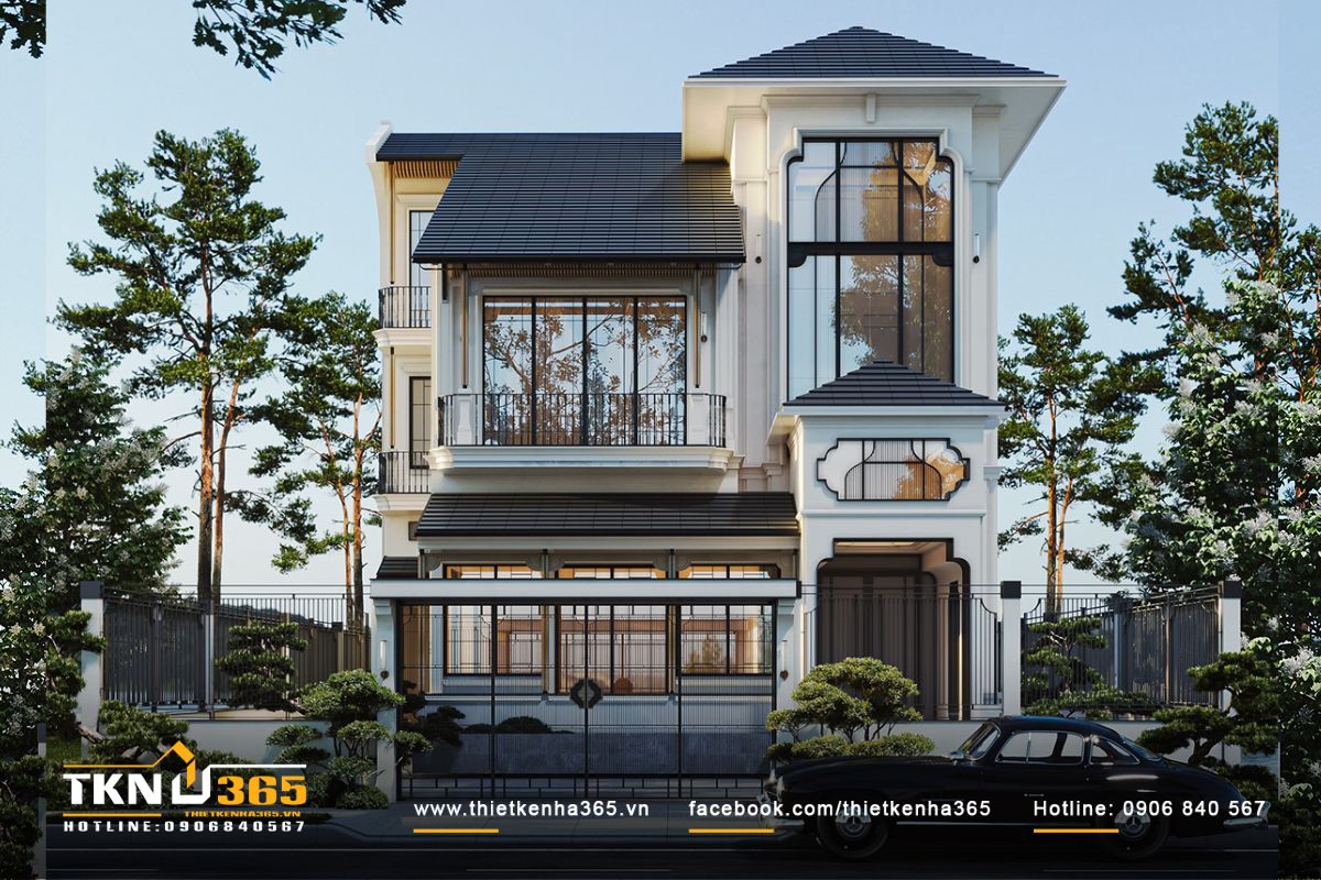 Mẫu biệt thự 400m2 phong cách địa trung hải đơn giản, mềm mại