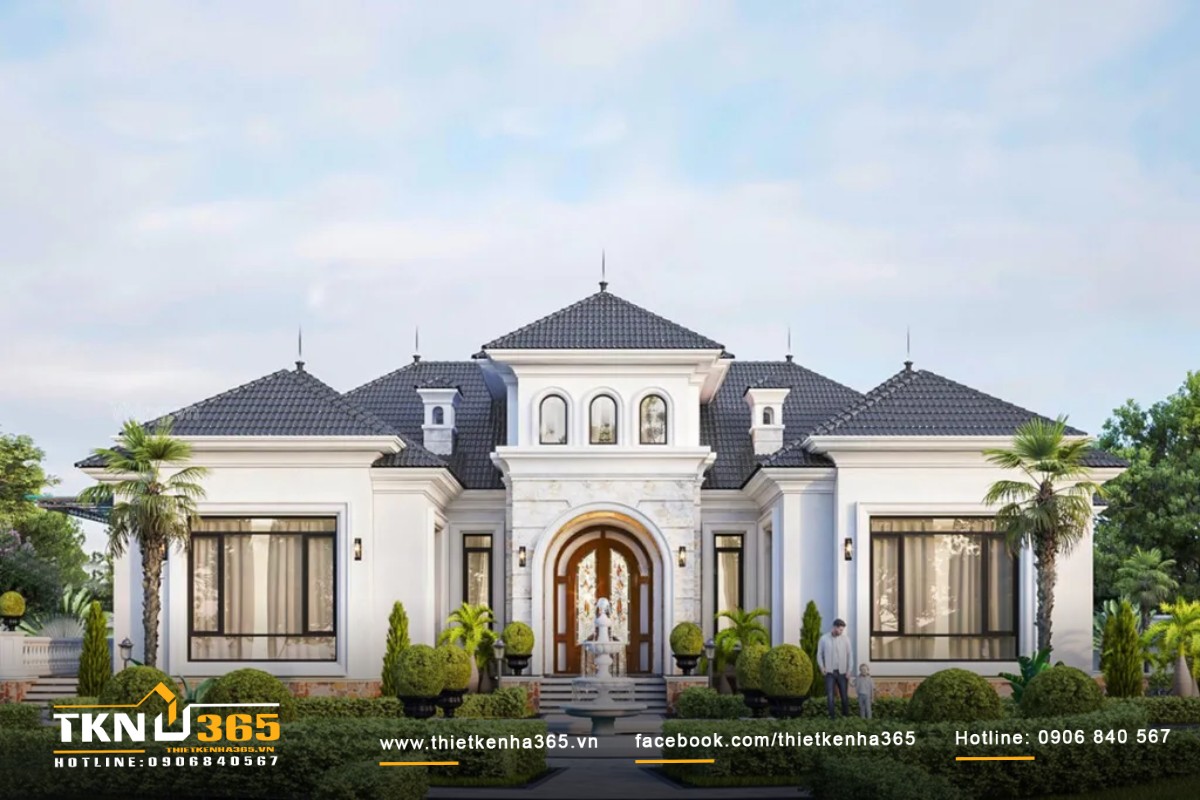 Mẫu biệt thự 500m2 có 1 tầng sang trọng và tiện nghi