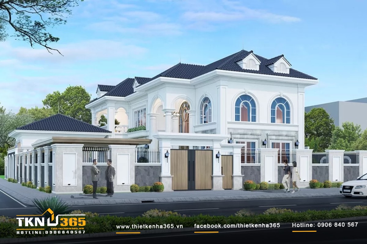 Mẫu biệt thự 500m2 có 2 tầng tinh xảo và màu sắc trang nhã