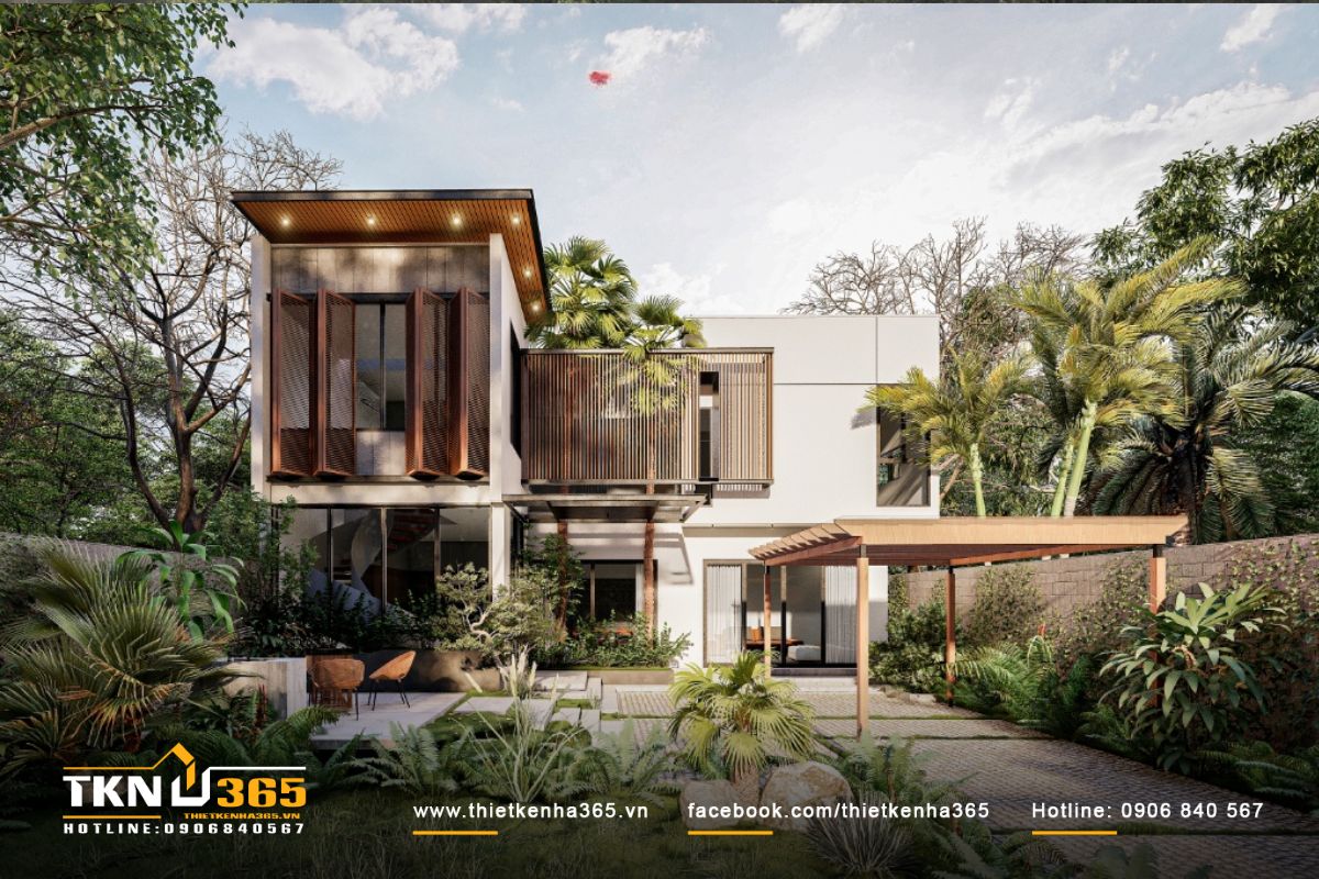 Mẫu biệt thự 6 phòng ngủ có sân vườn