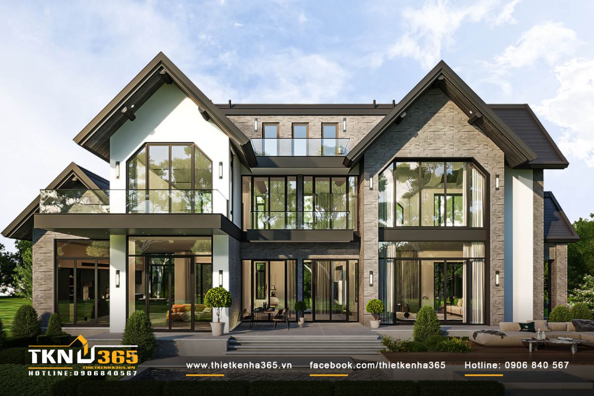 Thiết kế biệt thự 6 phòng ngủ phong cách Bắc Âu