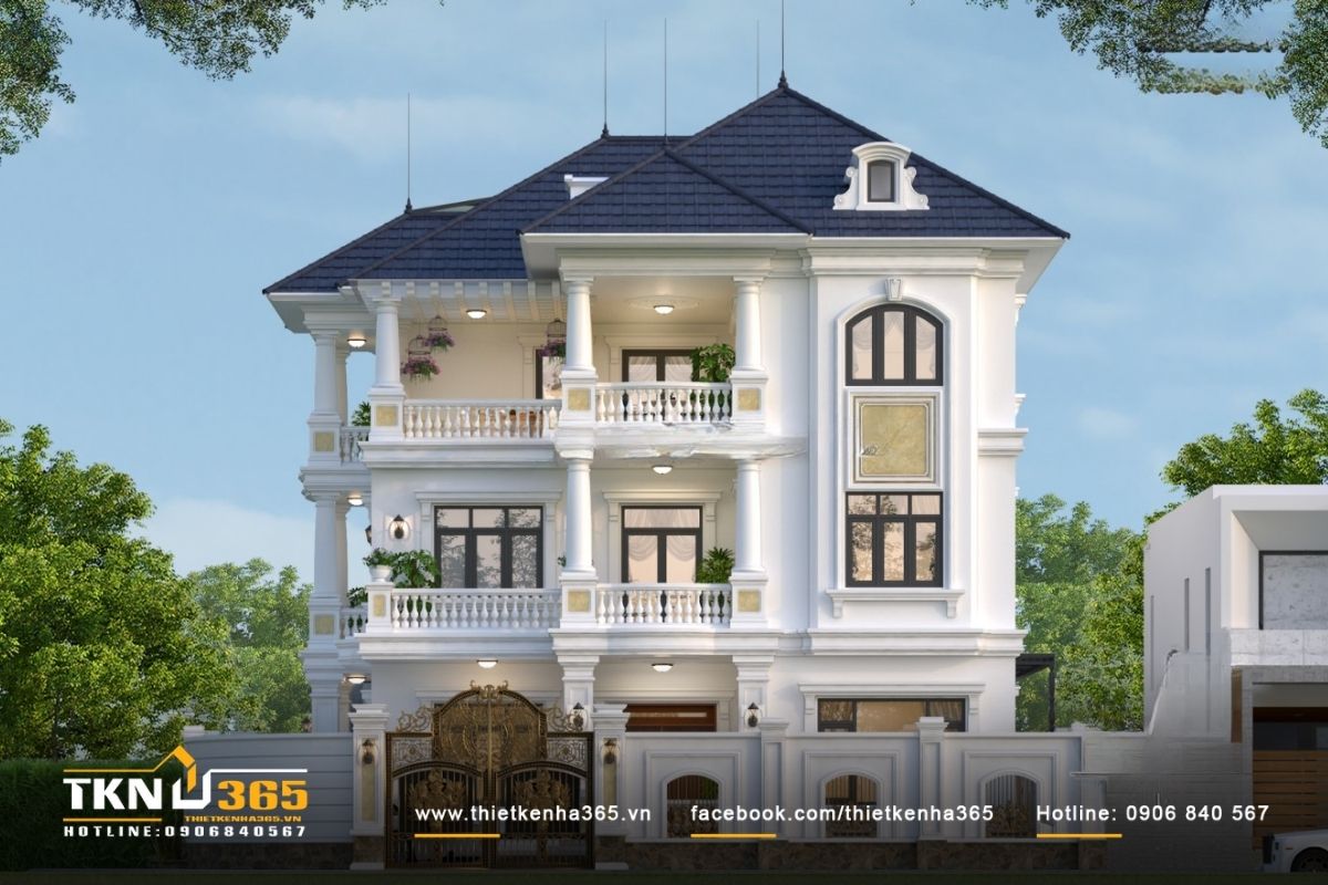 Ngoại thất biệt thự mái Nhật thu hút ánh nhìn nhờ sự phối hợp tinh tế giữa các màu sắc