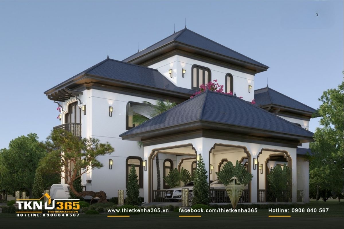 Biệt thự có kiến trúc tinh tế, kết hợp giữa vẻ đẹp cổ điển và sự sang trọng