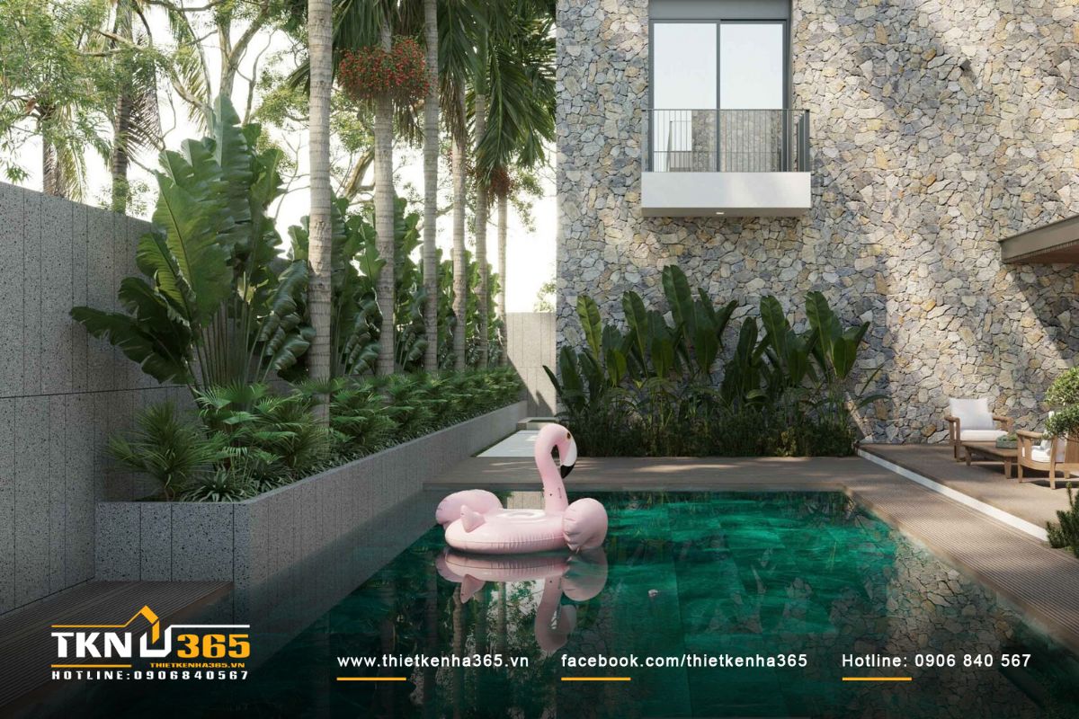 Thiết kế biệt thự hiện đại có bể bơi và sân vườn là xu hướng kiến trúc sang trọng, được yêu thích