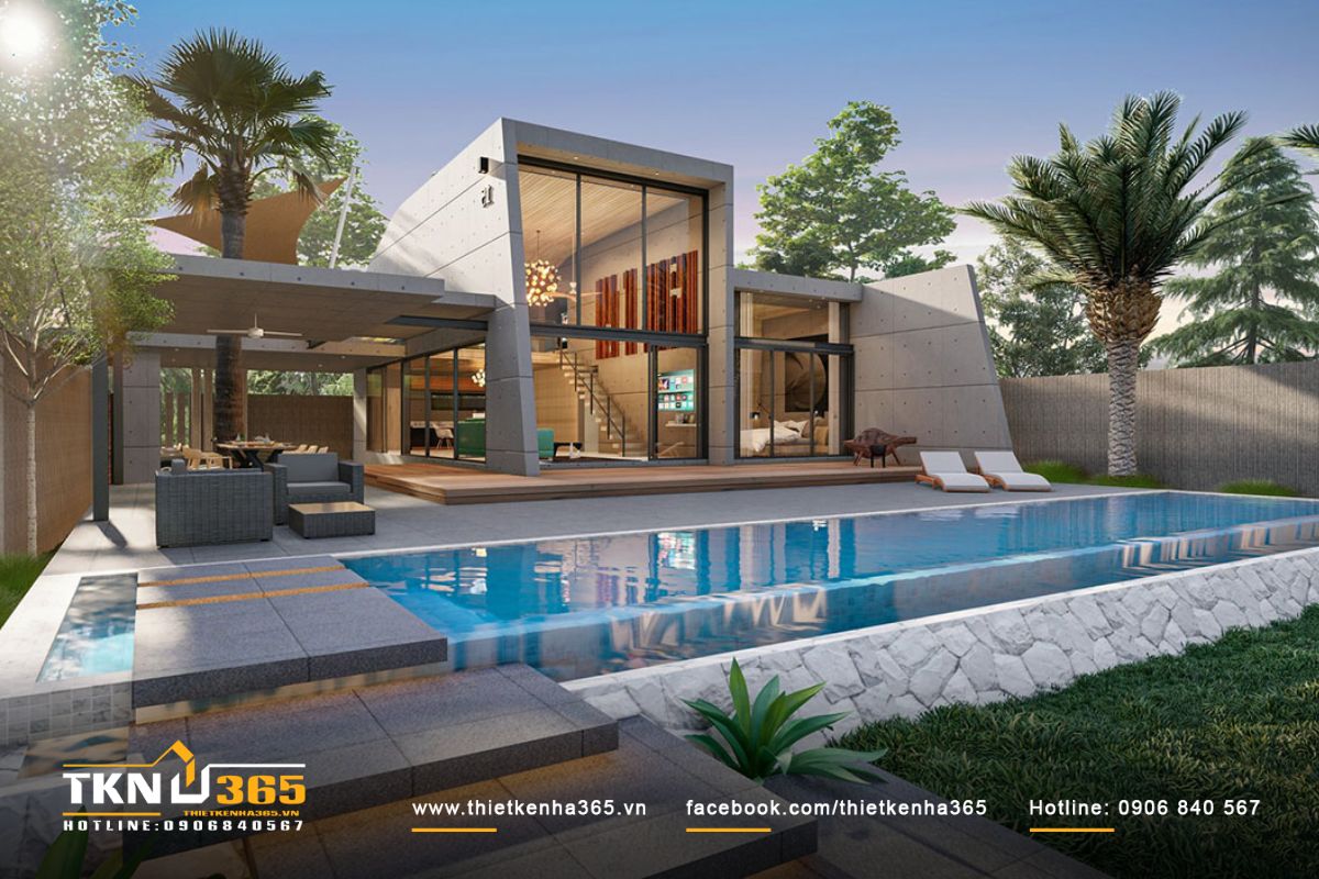 Việc bố trí thêm ghế nghỉ giúp biệt thự tiện nghi tựa như khu nghỉ dưỡng