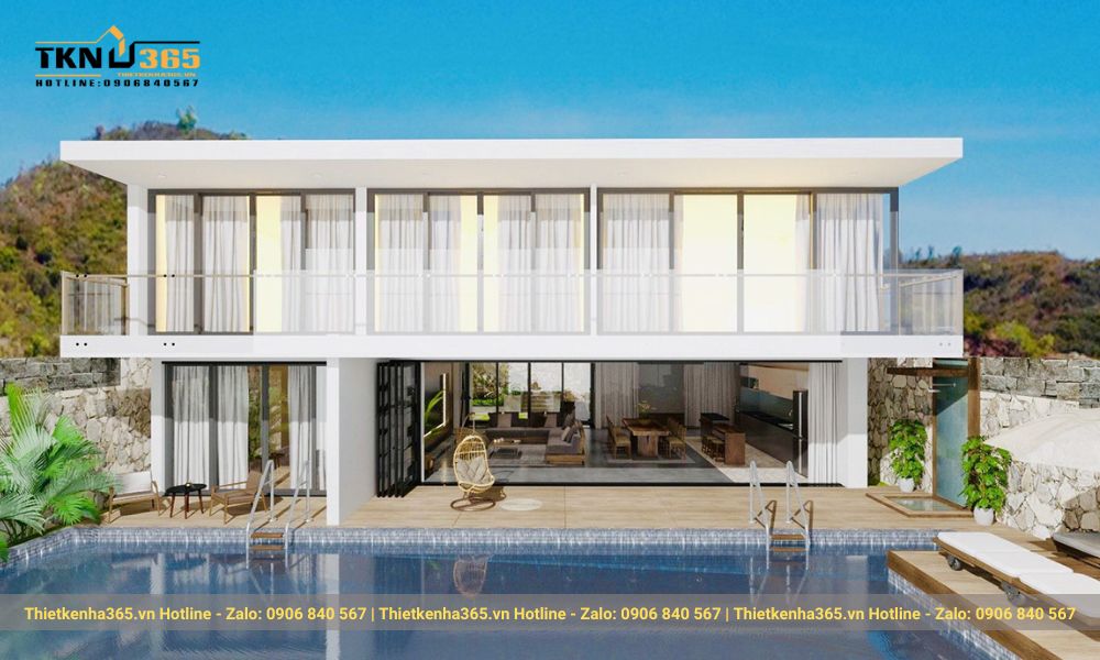 Mẫu thiết kế biệt thự nghỉ dưỡng với phong cách hiện đại của anh Hoàng tại Nha Trang