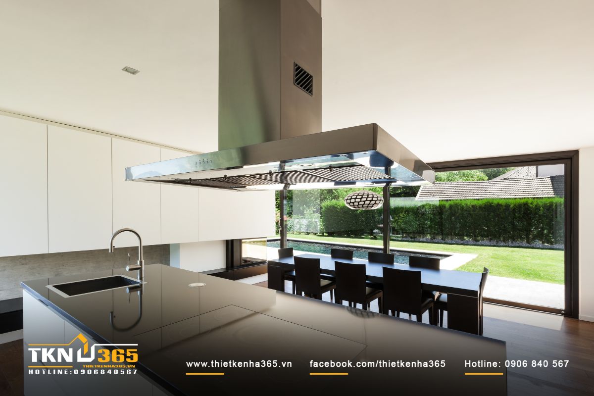 Không gian phòng bếp thoáng đãng