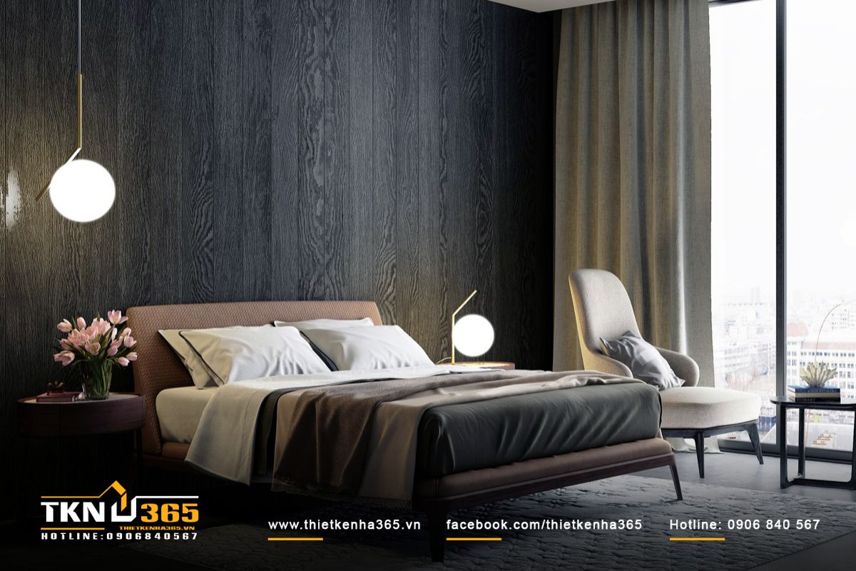 Thiết kế nội thất phòng ngủ đầy đủ tiên nghi