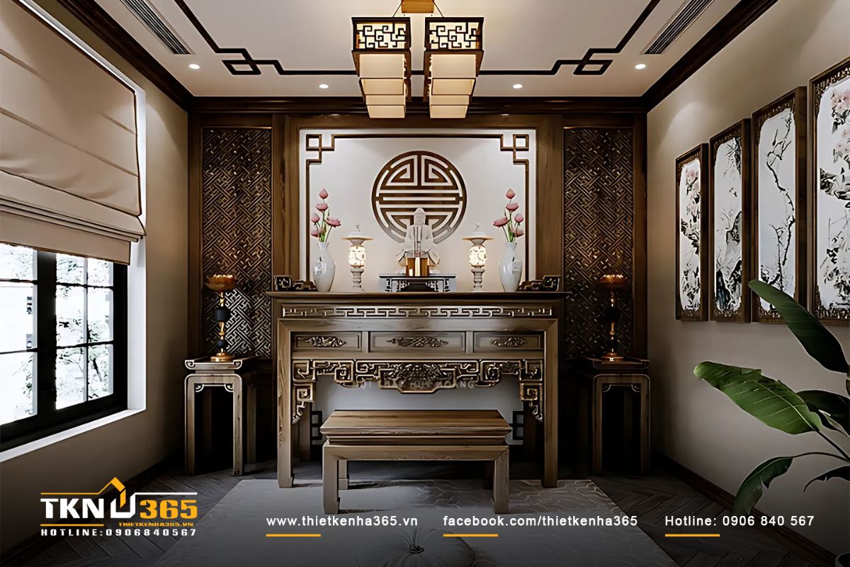 Nội thất phòng thờ theo phong cách truyền thống
