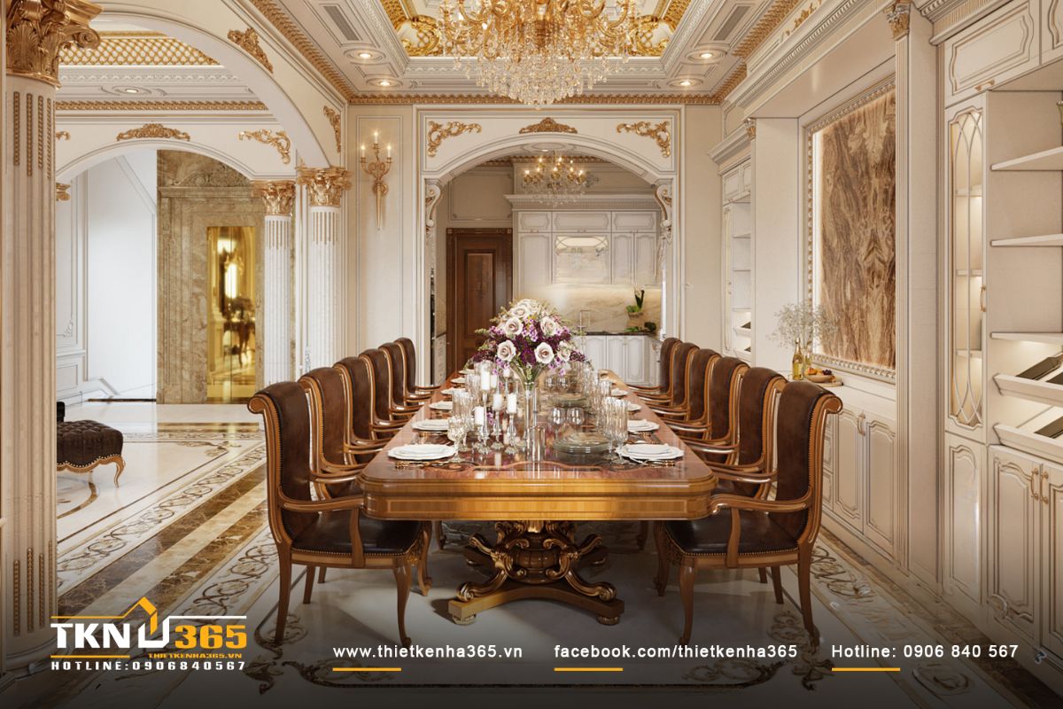 Thiết kế nội thất biệt thự phong cách quyền quý