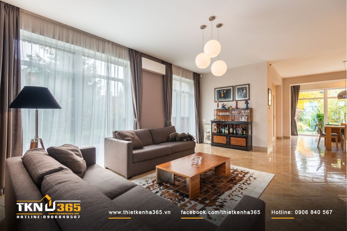 Không gian phòng khách ấm cúng