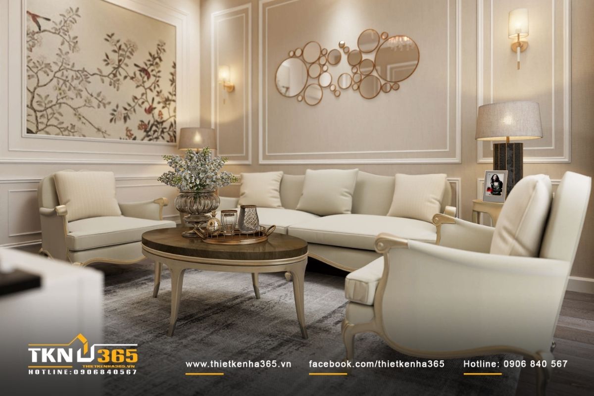 Bộ sofa màu trắng thêm nét nổi bật riêng cho căn nhà