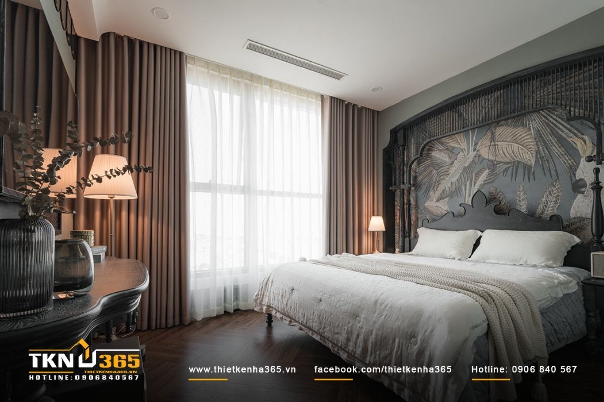 Sự kết hợp màu trong phòng ngủ tinh tế và sang trọng