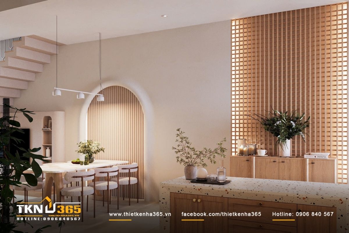 Màu sắc gam màu trắng be đem lại sự trang nhã cho ngôi nhà