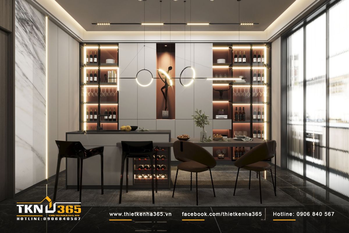 Phòng bếp tối giản có cửa sổ hứng sáng quang đãng, không lo ẩm mốc