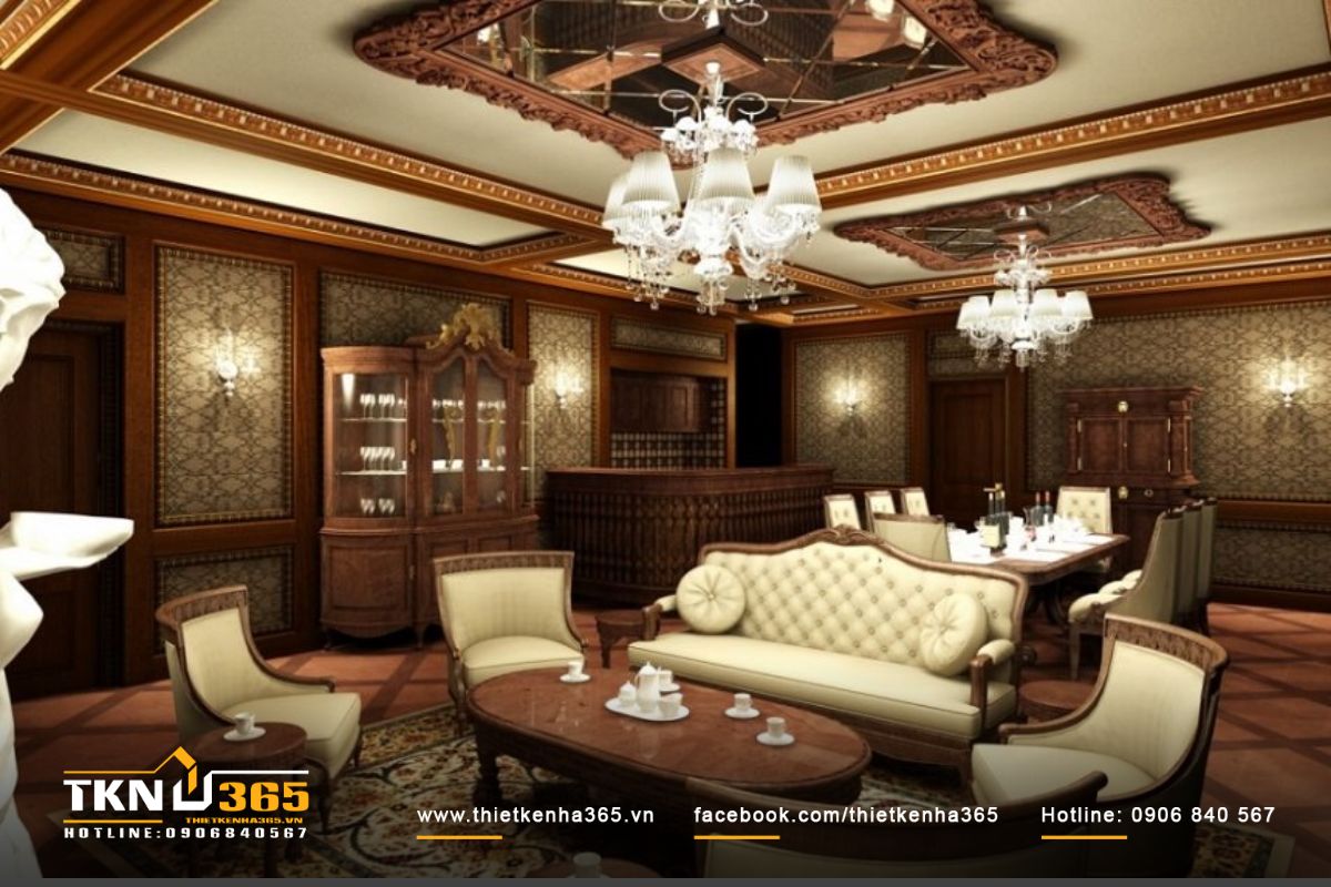 Lưu ý yếu tố phong thủy khi thiết kế nội thất phòng khách biệt thự