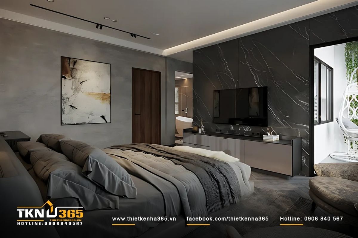 Thiết kế phòng ngủ biệt thự master có nhà riêng tiện nghi